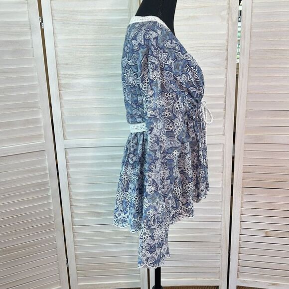 Free People Anissa Eyelete Boho Bed Jacket XS - Picture 6 of 12